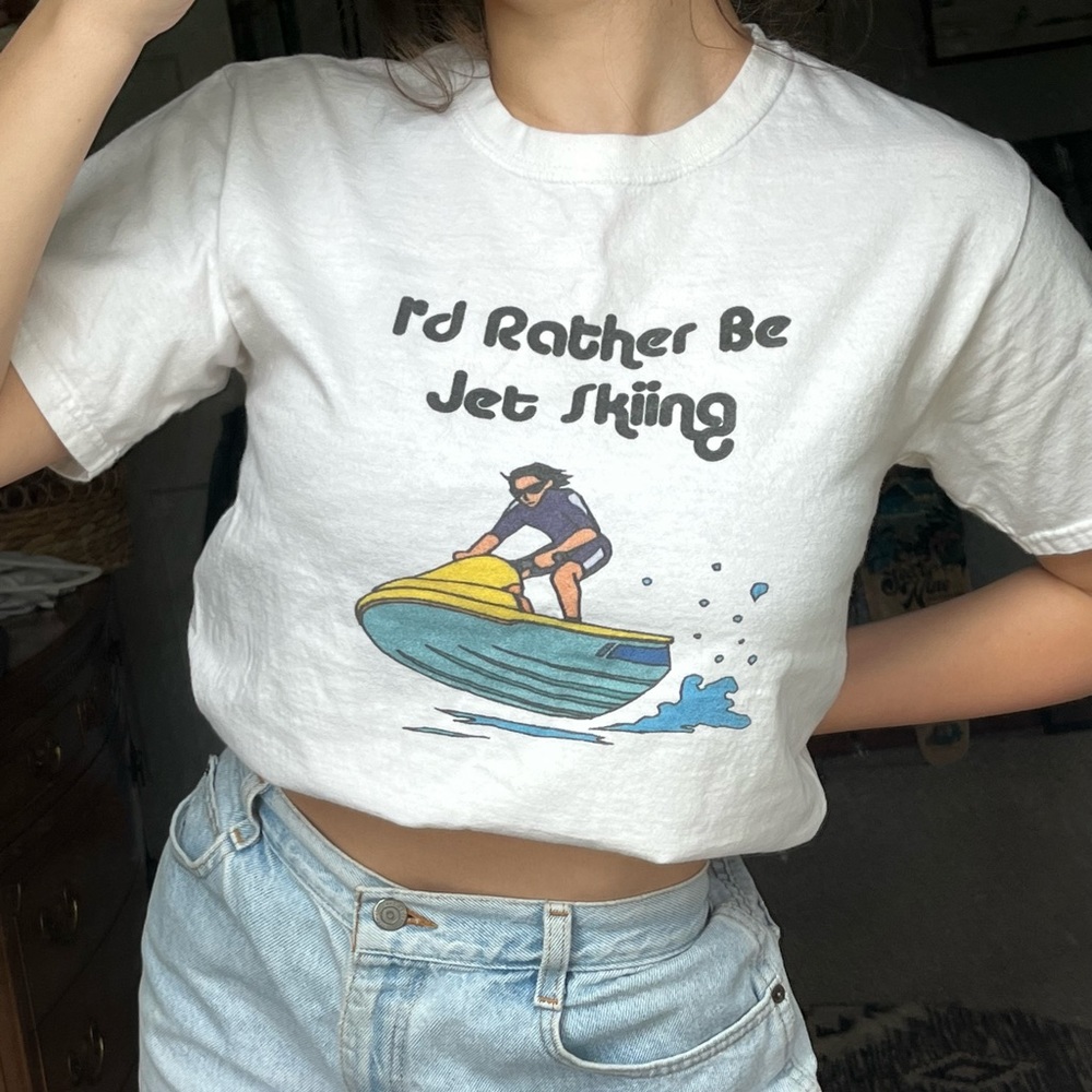 “I’d Rather Be Jet Skiing” White Tee